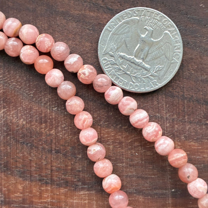 5mm Rhodochrosite Round Bead Strand