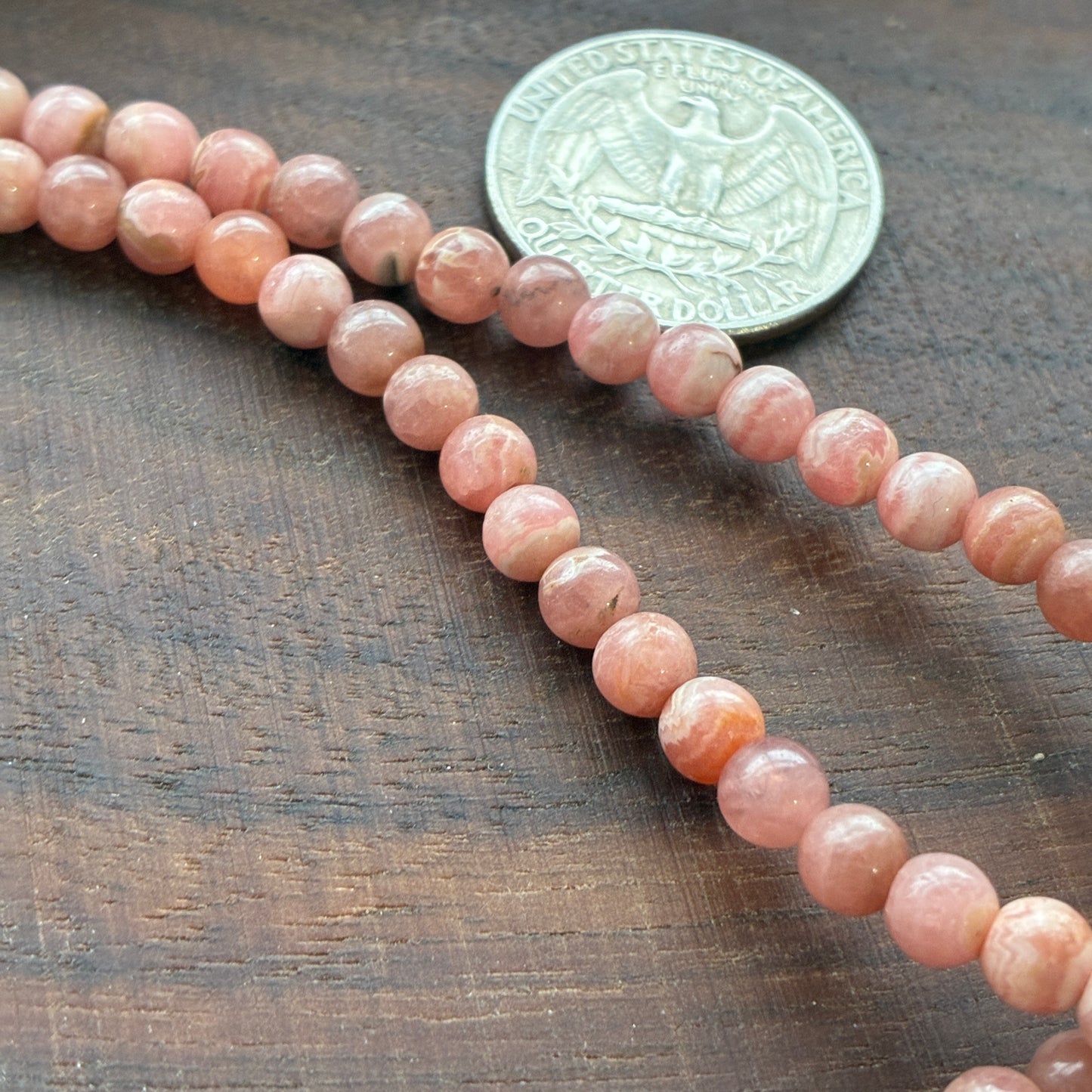 5mm Rhodochrosite Round Bead Strand