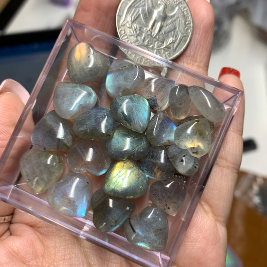 Labradorite Mini Puffy Heart - 12mm