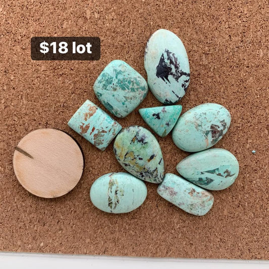 Peruvian Turquoise Cabochon Lot $18