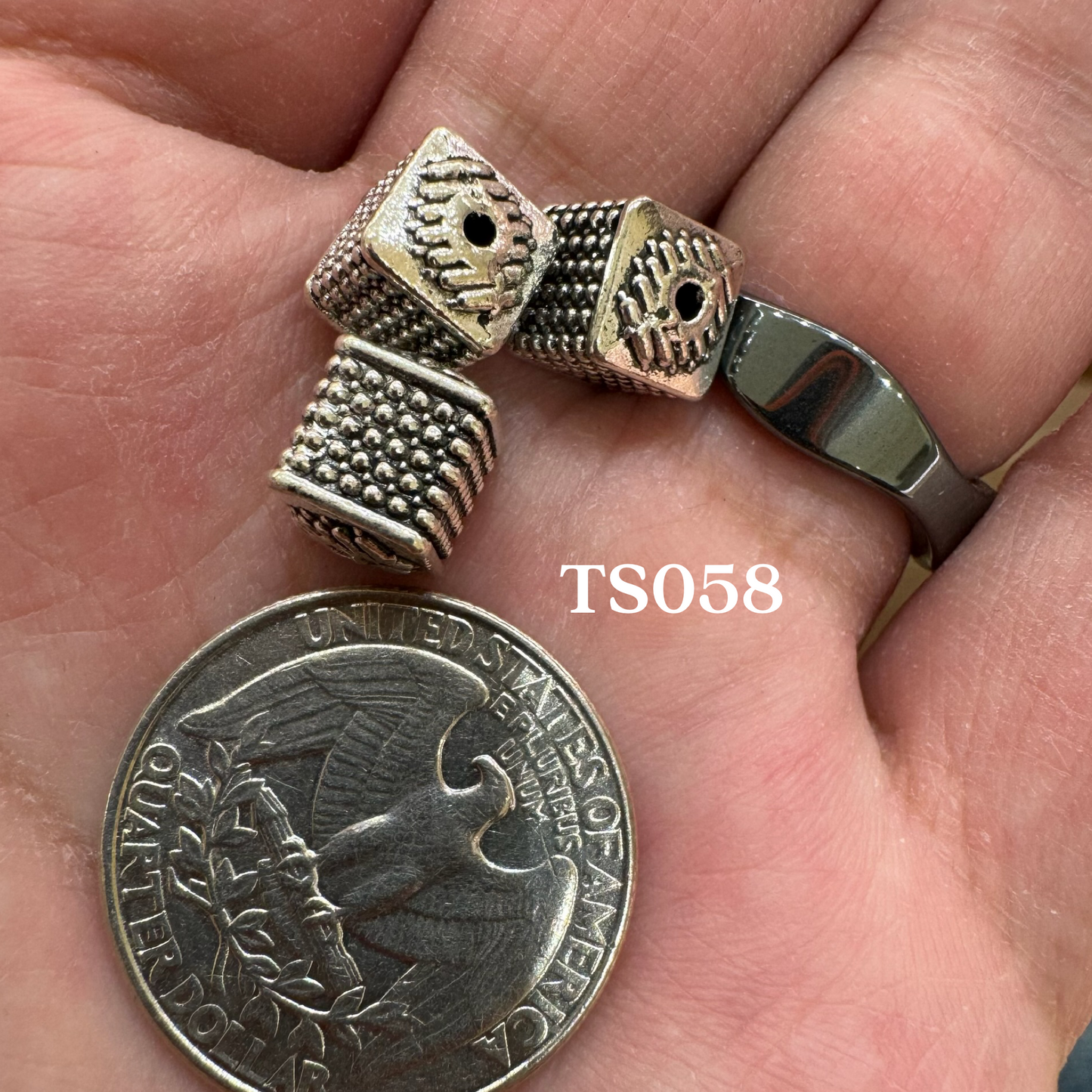 Tibetan Silver Charm / Bead (TS058)