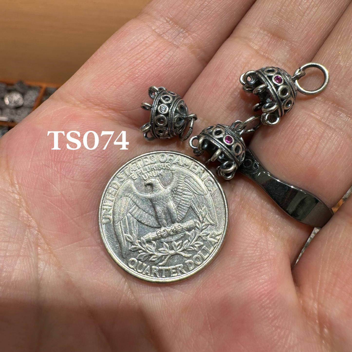 Tibetan Silver Charm / Bead (TS074)