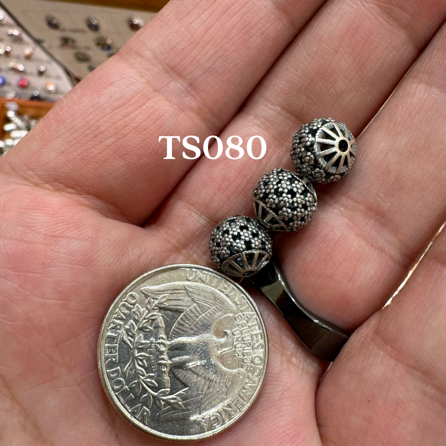 Tibetan Silver Charm / Bead (TS080)