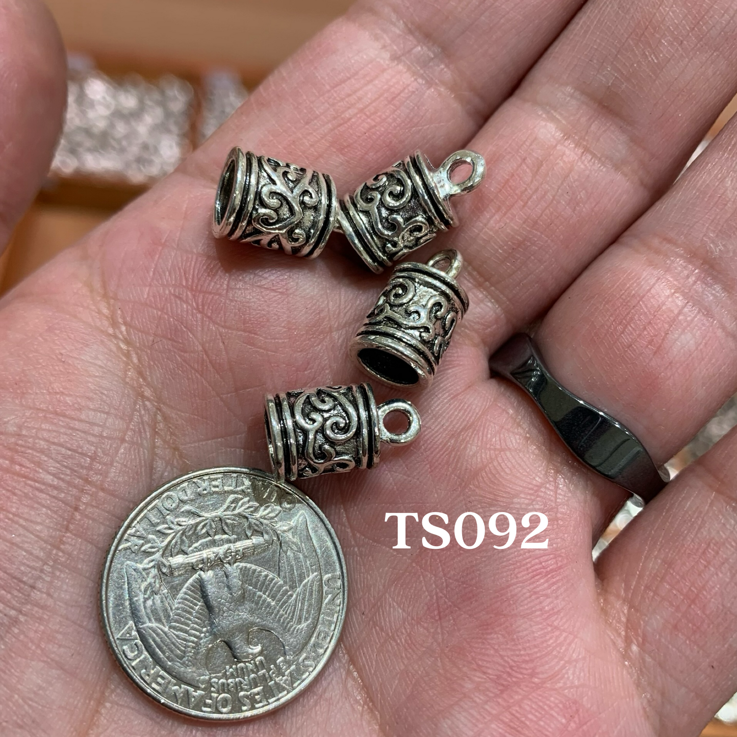 Tibetan Silver Charm / Bead (TS092)