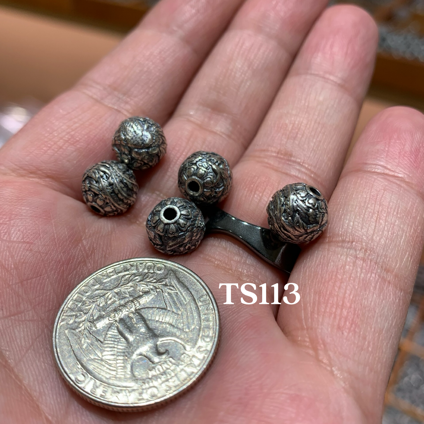Tibetan Silver Charm / Bead (TS113)