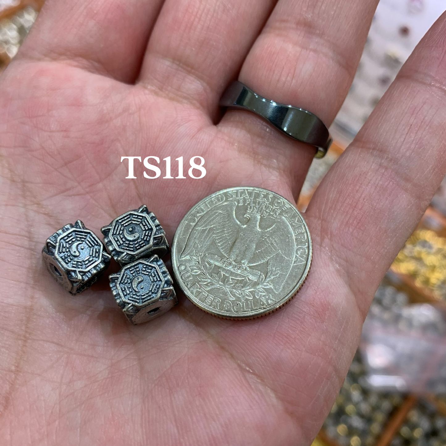 Tibetan Silver Charm / Bead (TS118)