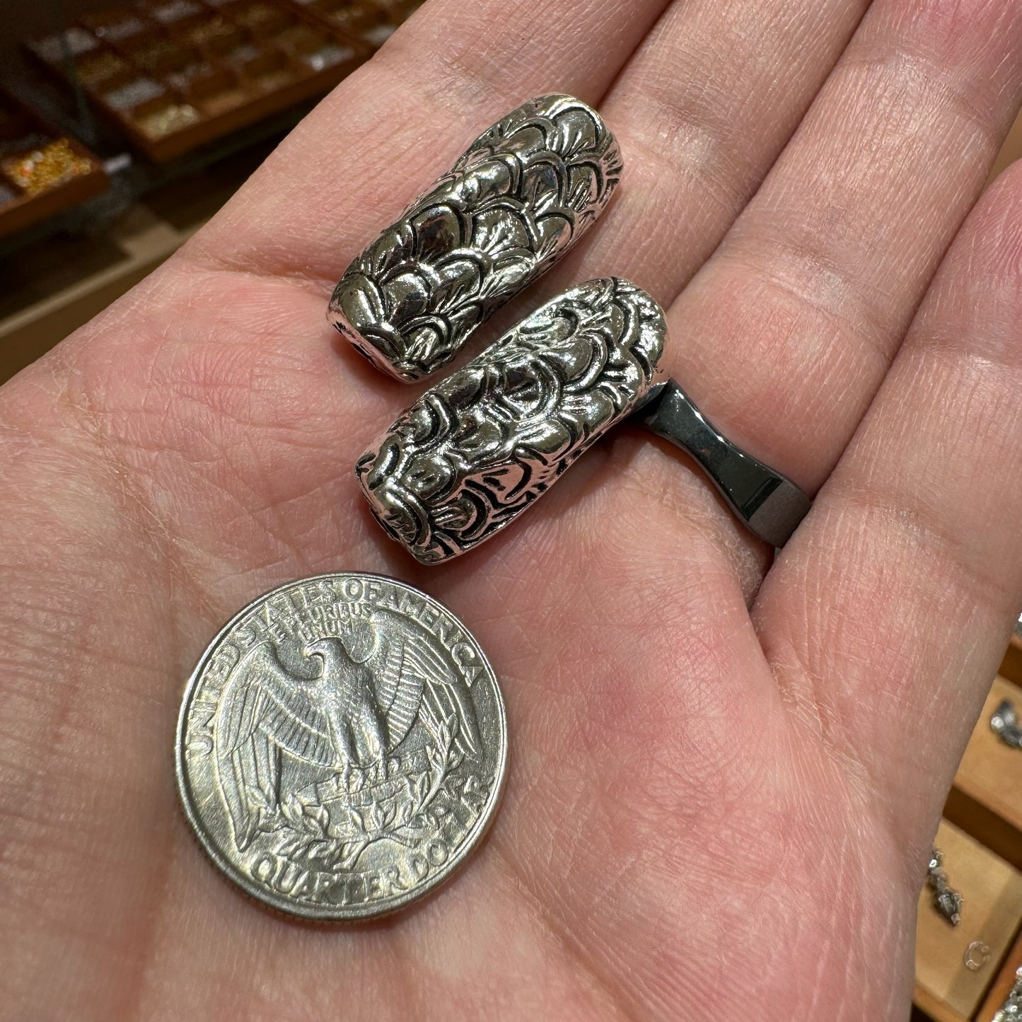 Tibetan Silver Charm / Bead (TS130)
