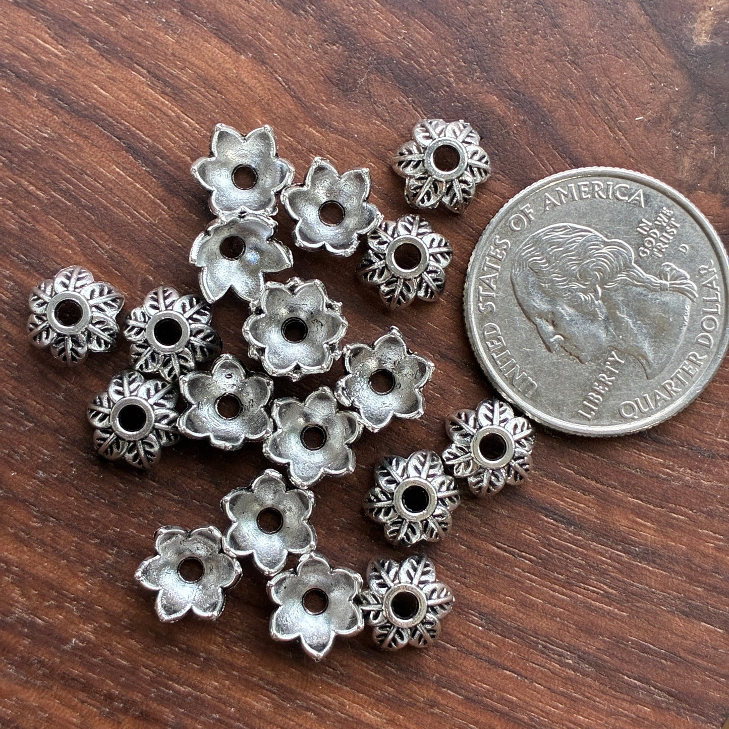 Tibetan Silver 9mm Bead Cap 