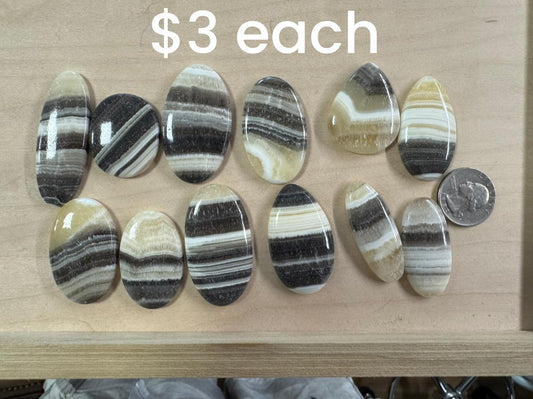 Zebra Calcite Cabochon - Sale - $3