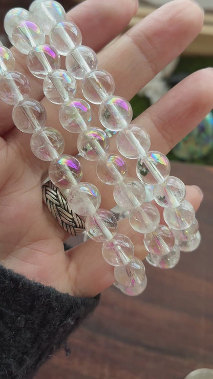 Aura Quartz 8mm Bead Bracelet