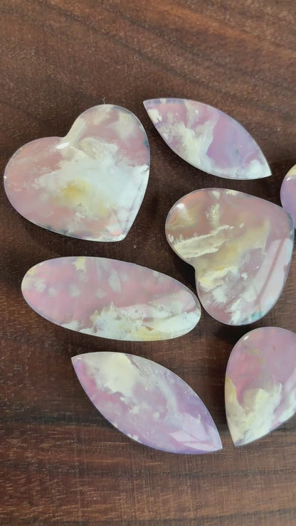 Limited New Color - Plum Agate Aurora Doublet - Cabochon - Pink - Heart - Marquise - Teardrop