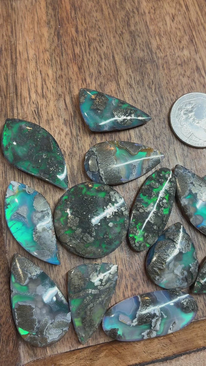 Marcasite Aurora Doublet - Cabochon - Freeform - Round - Teardrop - Marquise