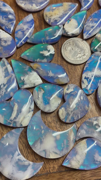 Plum Agate Aurora Doublet - Cabochon - Moon - Heart - Oval - Teardrop - Freeform