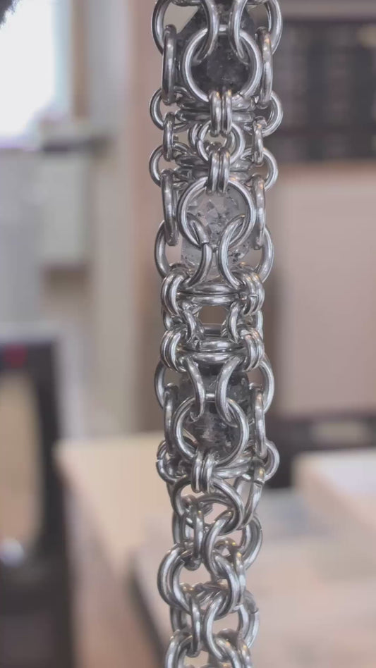 Stainless Steel Herkimer Diamond Quartz Bracelet