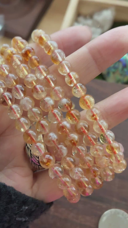 Citrine 6mm Bead Bracelet