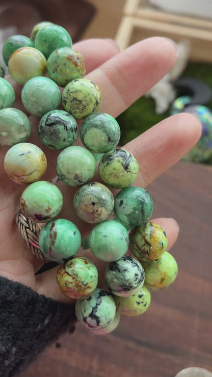 Variscite 11mm Bead Bracelet