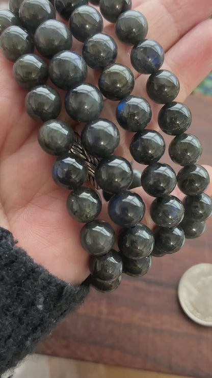 Deep Blue Labradorite 8-9mm Bead Bracelet