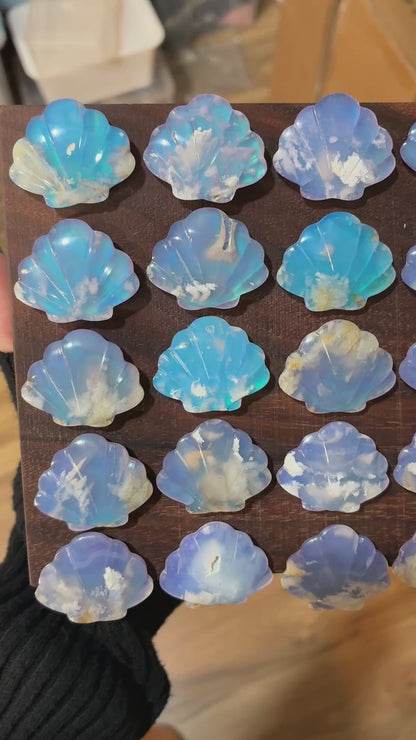 Plum Agate Aurora Doublet - Shell Shape - Cabochon