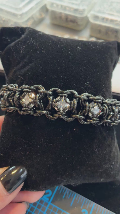 Black stainless steel CZ Bracelet