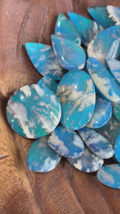 Plum Agate Aurora Doublet - Cabochon - Oval - Teardrop - Round
